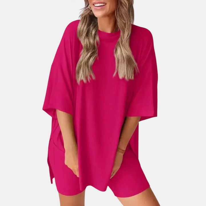 Chère |Lounge Short‑Sleeve and Shorts Set